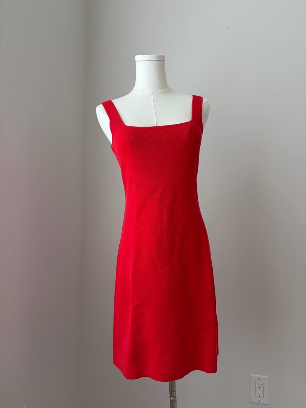 J. Crew Classic Red Square-Neck Mini Dress NWOT